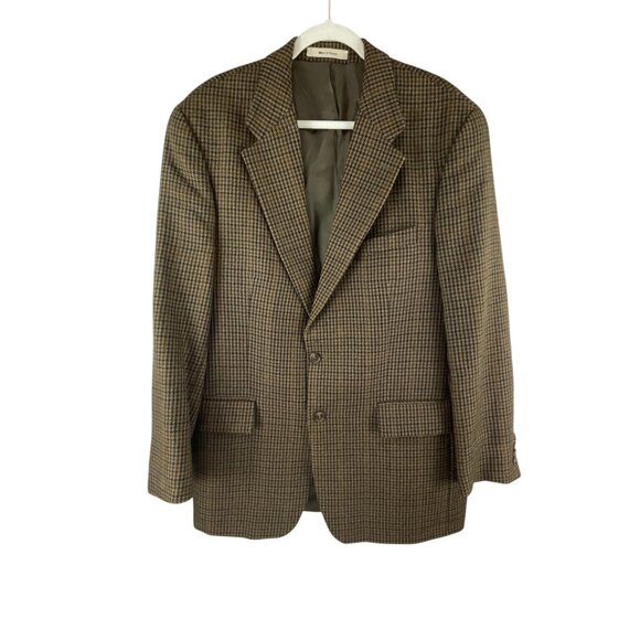 Polo University Club By Ralph Lauren Mens Houndstooth Blazer 43 T Wool Brown - Picture 10 of 12